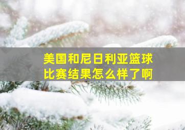 美国和尼日利亚篮球比赛结果怎么样了啊