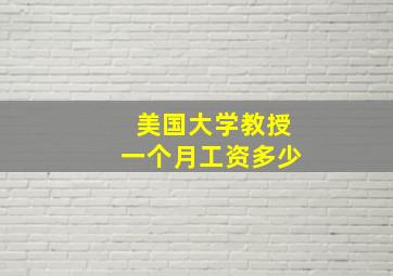 美国大学教授一个月工资多少