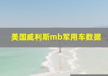 美国威利斯mb军用车数据