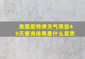 美国底特律天气预报40天查询结果是什么意思