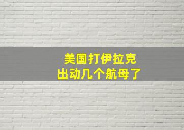 美国打伊拉克出动几个航母了