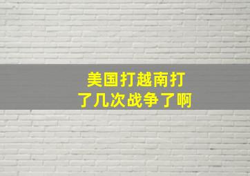 美国打越南打了几次战争了啊