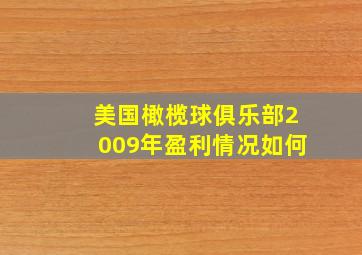 美国橄榄球俱乐部2009年盈利情况如何