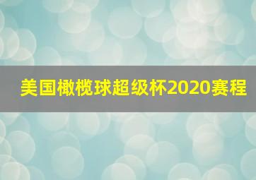 美国橄榄球超级杯2020赛程