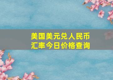 美国美元兑人民币汇率今日价格查询