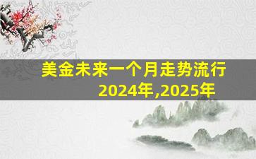 美金未来一个月走势流行2024年,2025年