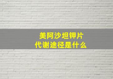 美阿沙坦钾片代谢途径是什么