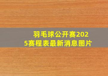 羽毛球公开赛2025赛程表最新消息图片