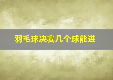 羽毛球决赛几个球能进