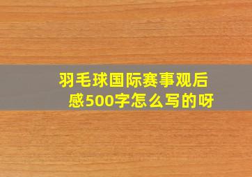 羽毛球国际赛事观后感500字怎么写的呀