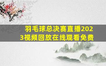 羽毛球总决赛直播2023视频回放在线观看免费