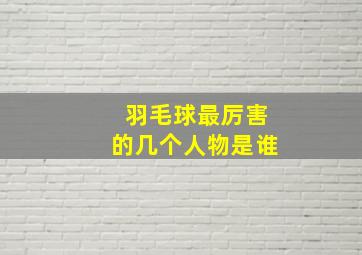 羽毛球最厉害的几个人物是谁