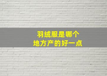 羽绒服是哪个地方产的好一点