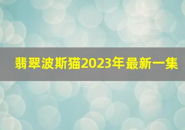 翡翠波斯猫2023年最新一集