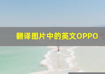 翻译图片中的英文OPPO