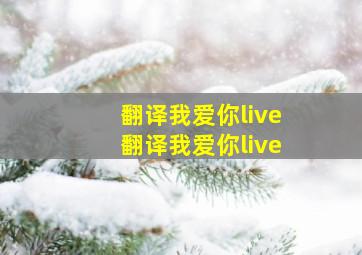 翻译我爱你live翻译我爱你live