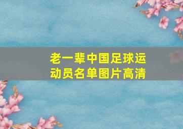 老一辈中国足球运动员名单图片高清