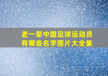 老一辈中国足球运动员有哪些名字图片大全集