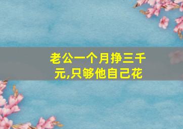 老公一个月挣三千元,只够他自己花