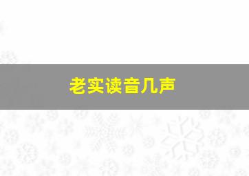 老实读音几声