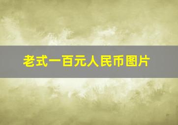 老式一百元人民币图片