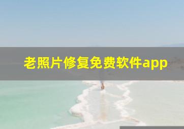 老照片修复免费软件app