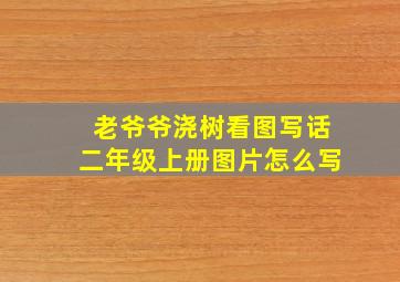 老爷爷浇树看图写话二年级上册图片怎么写