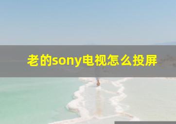 老的sony电视怎么投屏