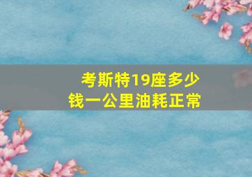 考斯特19座多少钱一公里油耗正常