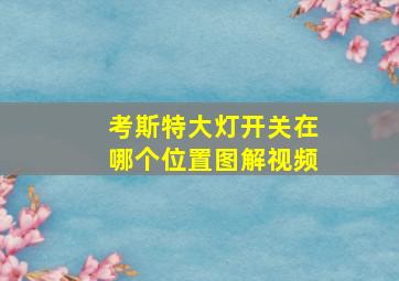 考斯特大灯开关在哪个位置图解视频