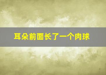 耳朵前面长了一个肉球