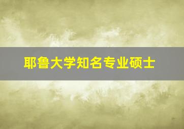 耶鲁大学知名专业硕士