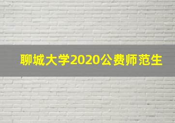 聊城大学2020公费师范生