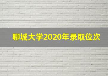 聊城大学2020年录取位次