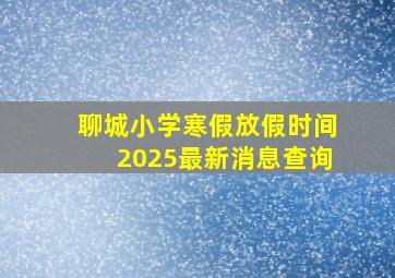 聊城小学寒假放假时间2025最新消息查询