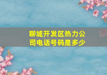 聊城开发区热力公司电话号码是多少