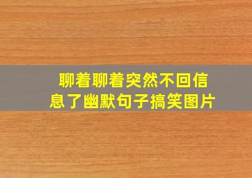 聊着聊着突然不回信息了幽默句子搞笑图片