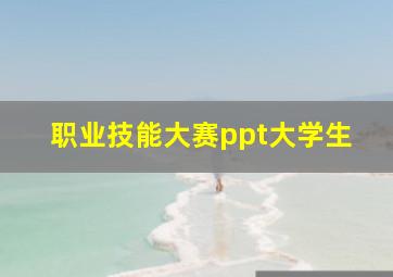 职业技能大赛ppt大学生