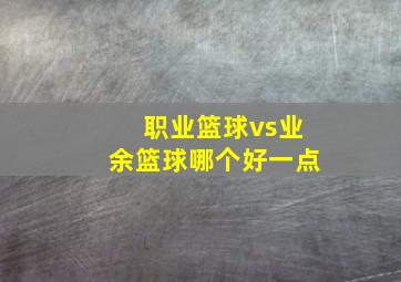 职业篮球vs业余篮球哪个好一点