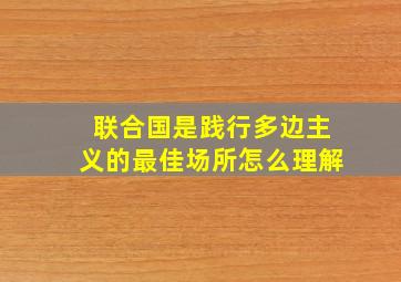 联合国是践行多边主义的最佳场所怎么理解