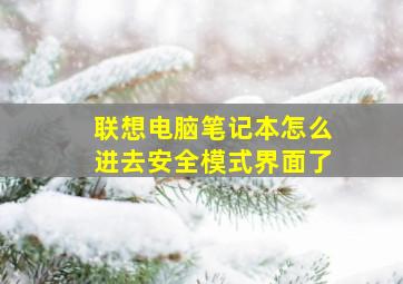 联想电脑笔记本怎么进去安全模式界面了