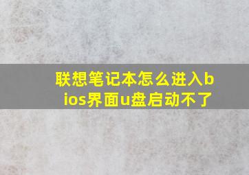 联想笔记本怎么进入bios界面u盘启动不了