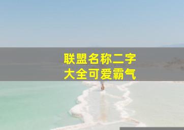 联盟名称二字大全可爱霸气