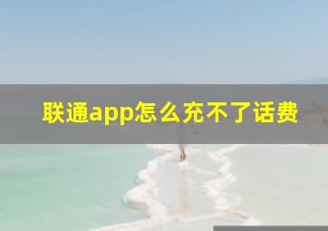 联通app怎么充不了话费