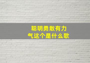 聪明勇敢有力气这个是什么歌