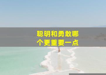 聪明和勇敢哪个更重要一点