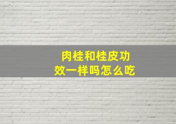 肉桂和桂皮功效一样吗怎么吃