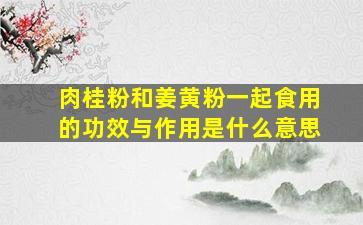 肉桂粉和姜黄粉一起食用的功效与作用是什么意思