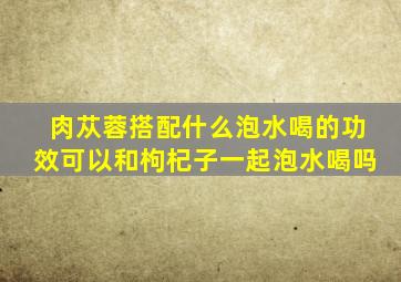 肉苁蓉搭配什么泡水喝的功效可以和枸杞子一起泡水喝吗