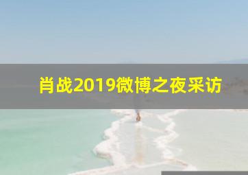 肖战2019微博之夜采访